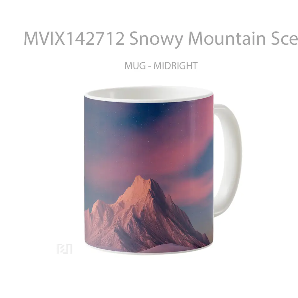 Mug Snowy Mountain Scenery Gelas Pemandangan Alam - All-side / Desain