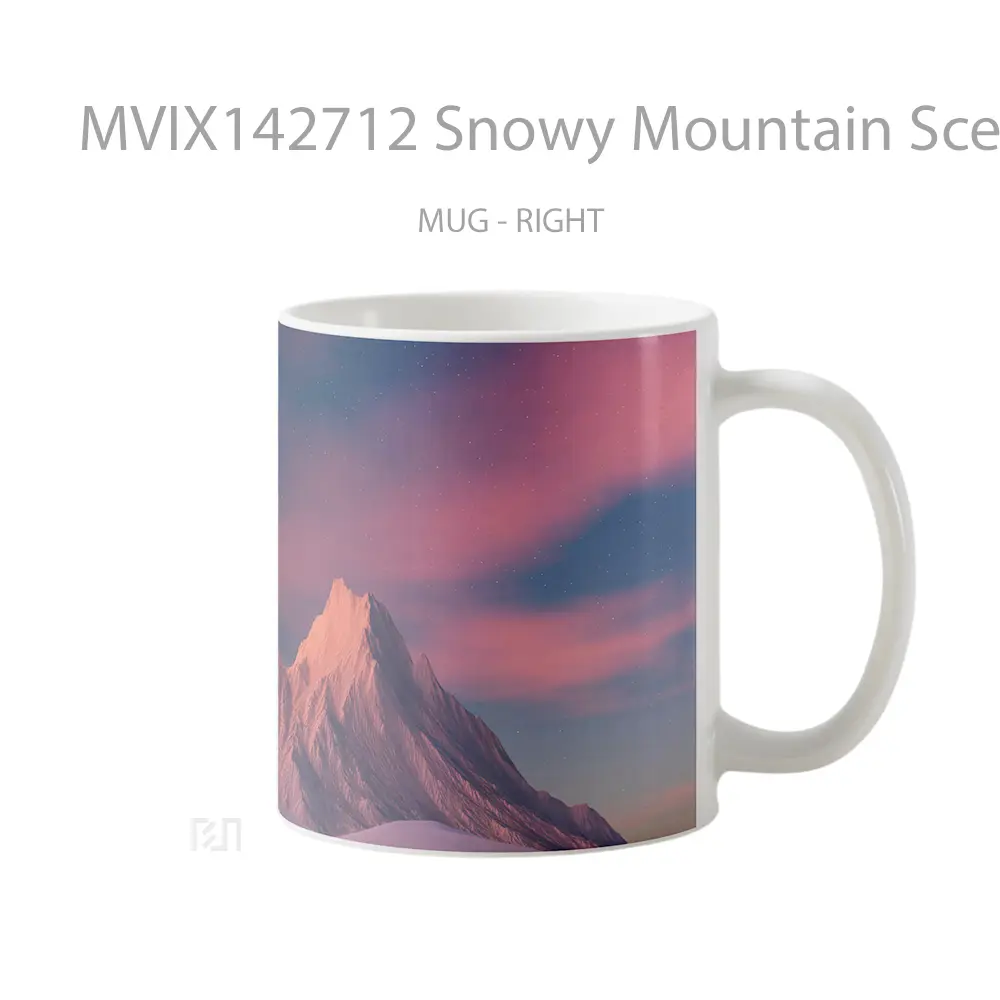 Mug Snowy Mountain Scenery Gelas Pemandangan Alam - All-side / Desain