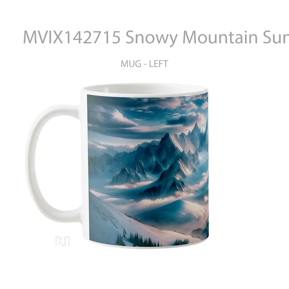 Mug Snowy Mountain Sunrise Scenery Gelas Pemandangan Alam - All-side / Desain