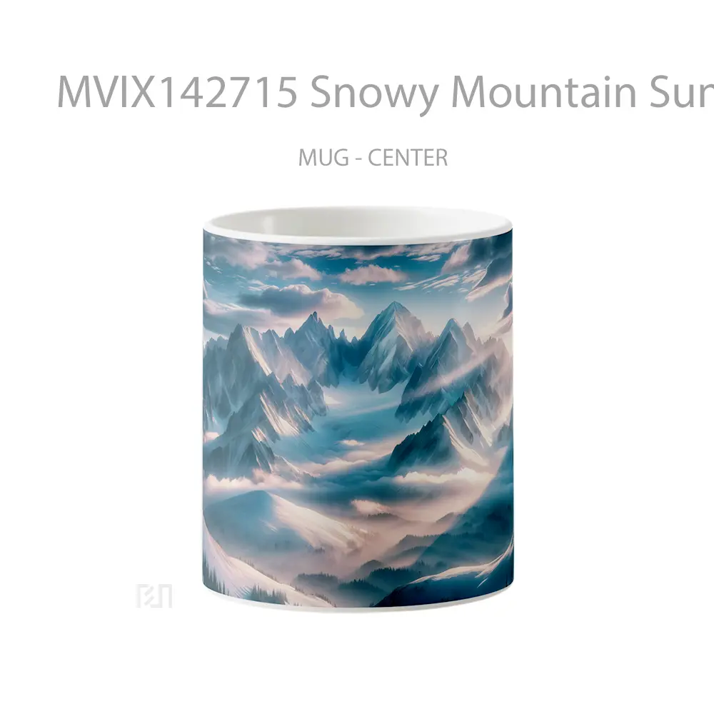 Mug Snowy Mountain Sunrise Scenery Gelas Pemandangan Alam