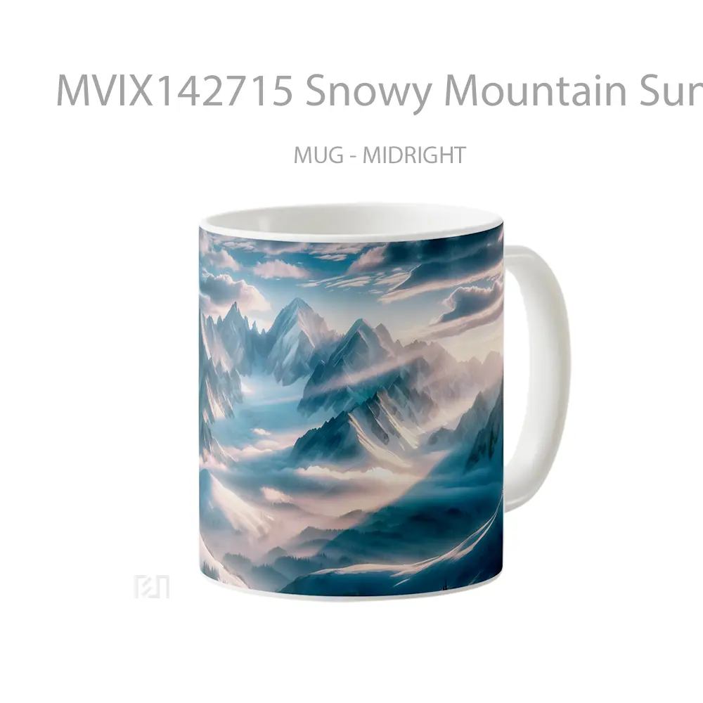 Mug Snowy Mountain Sunrise Scenery Gelas Pemandangan Alam - All-side / Desain