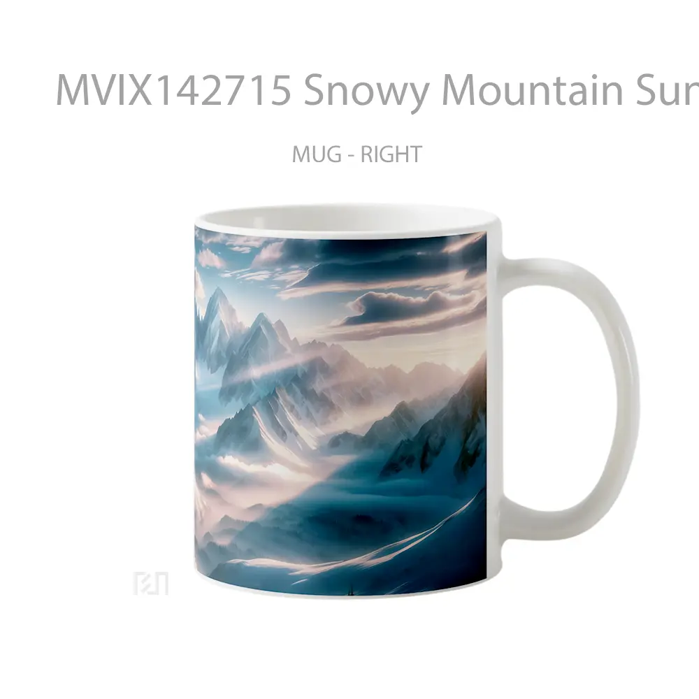 Mug Snowy Mountain Sunrise Scenery Gelas Pemandangan Alam - All-side / Desain