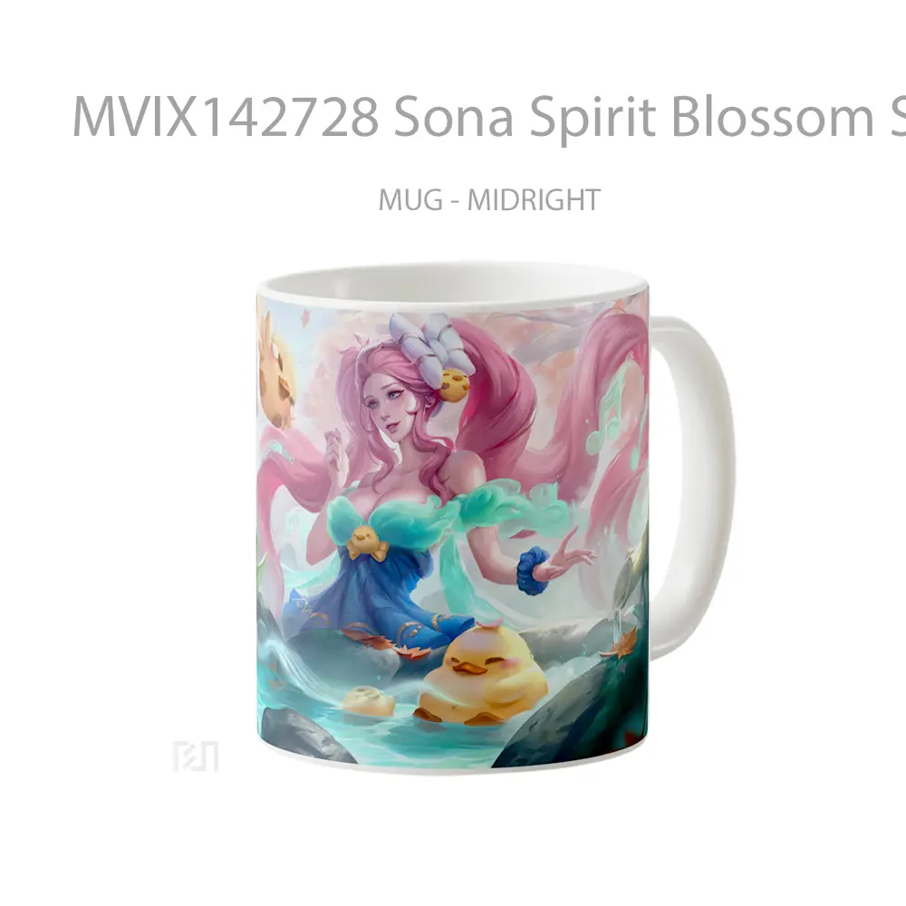 Mug Sona Spirit Blossom Springs Skin Lol Splash Art Cangkir Gamer - All-side / Desain