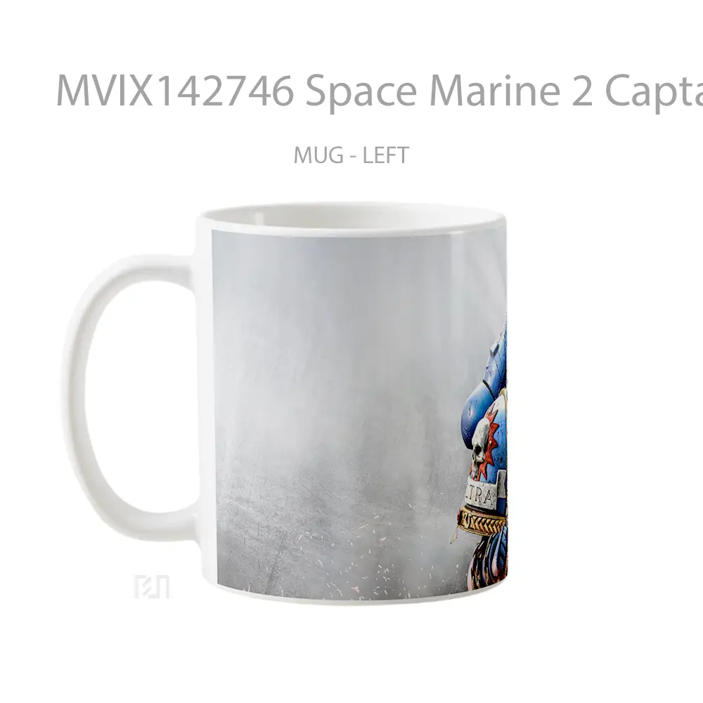 Mug Space Marine 2 Captain Titus Gelas Keramik Unik - All-side / Desain