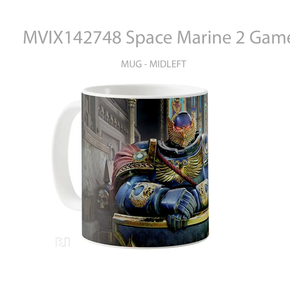 Mug Space Marine 2 Game Heavy Bulwark Cangkir Gamer - All-side / Desain