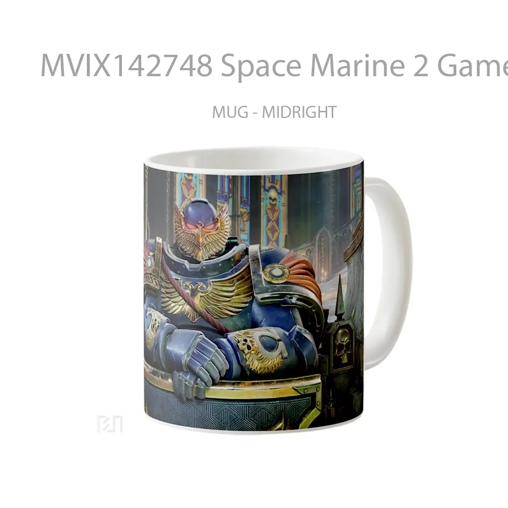 Mug Space Marine 2 Game Heavy Bulwark Cangkir Gamer - All-side / Desain