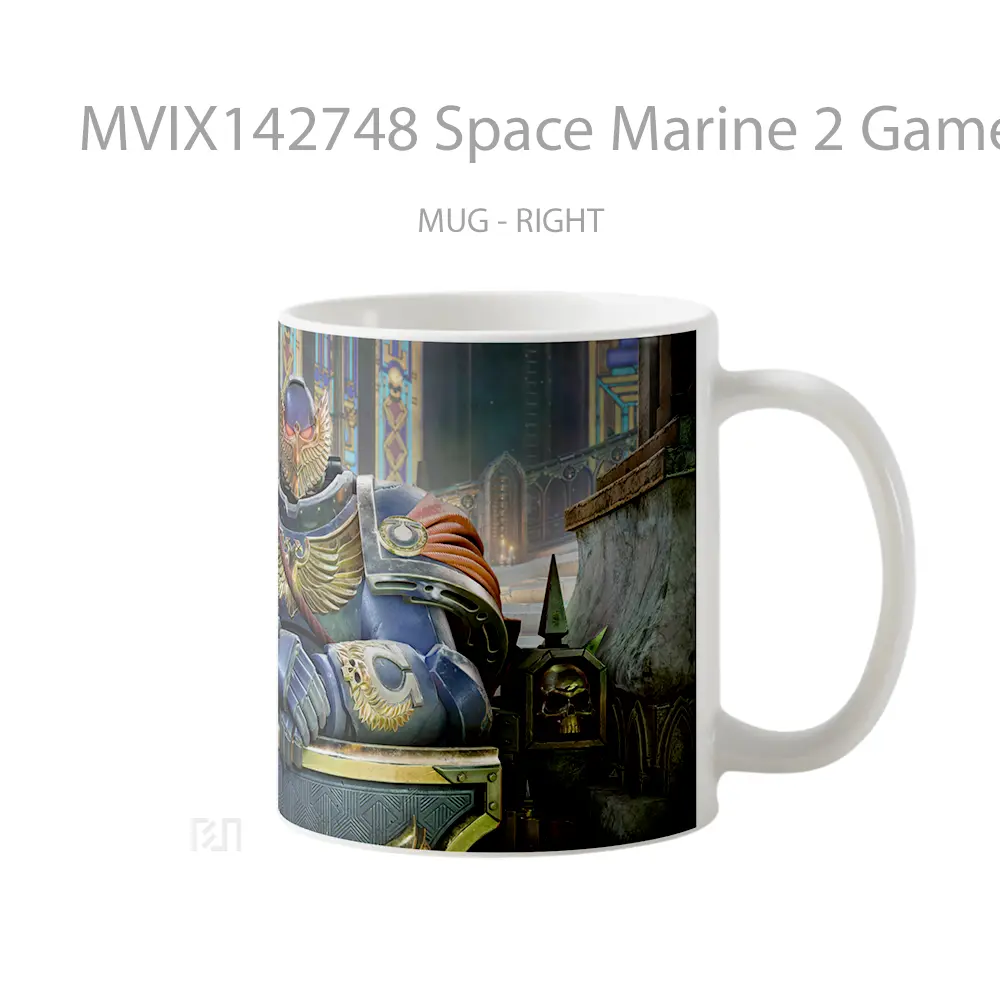 Mug Space Marine 2 Game Heavy Bulwark Cangkir Gamer - All-side / Desain