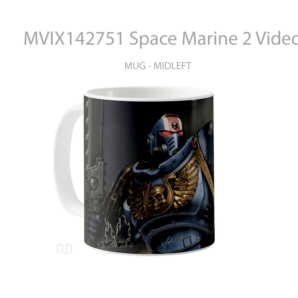 Mug Space Marine 2 Video Game Cangkir Gamer - All-side / Desain
