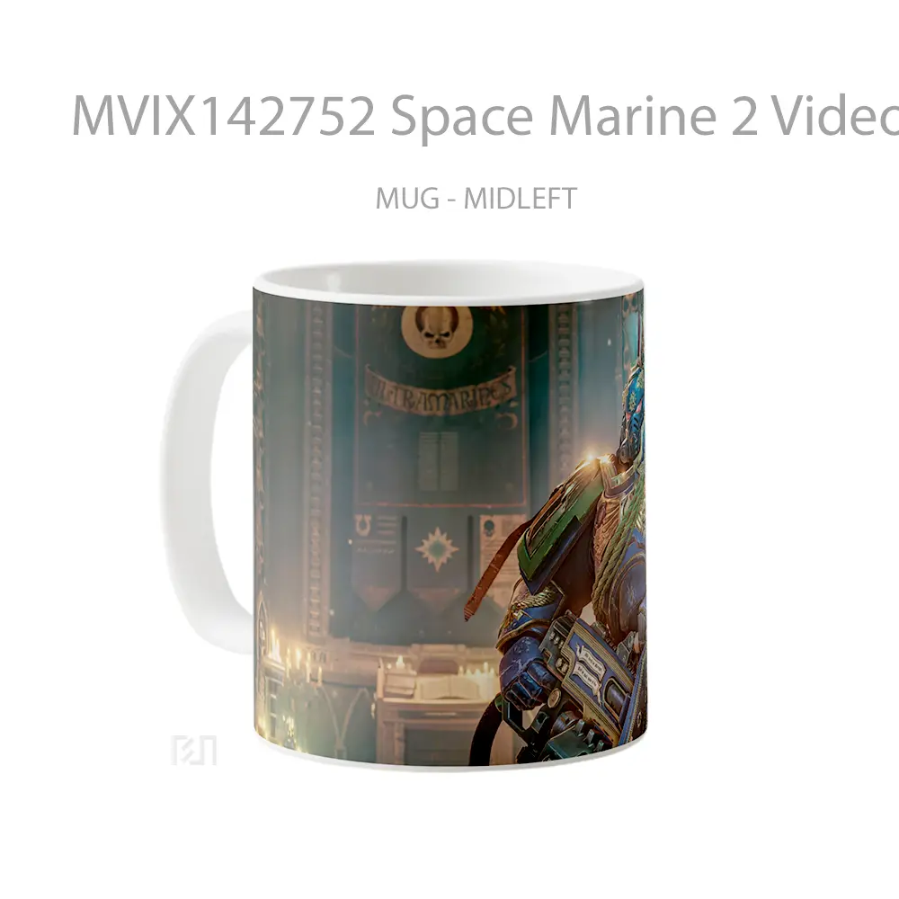 Mug Space Marine 2 Video Game Cangkir Gamer - All-side / Desain