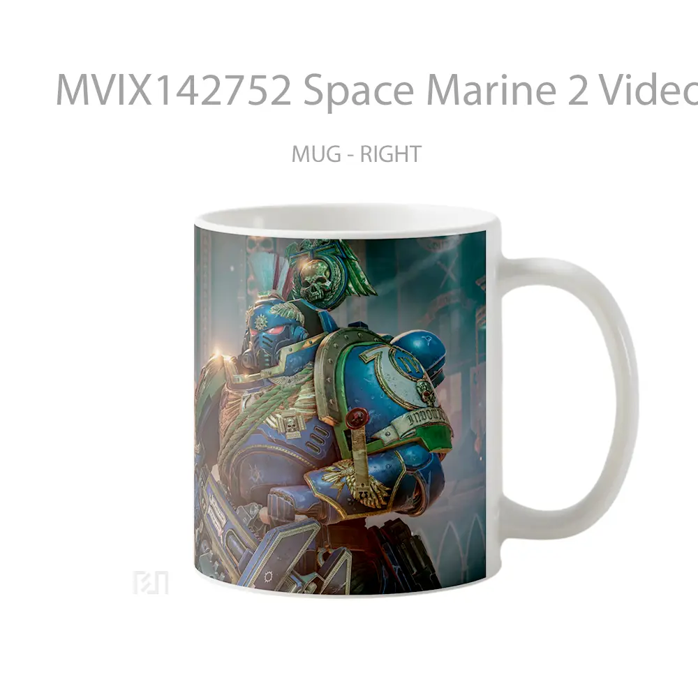Mug Space Marine 2 Video Game Cangkir Gamer - All-side / Desain
