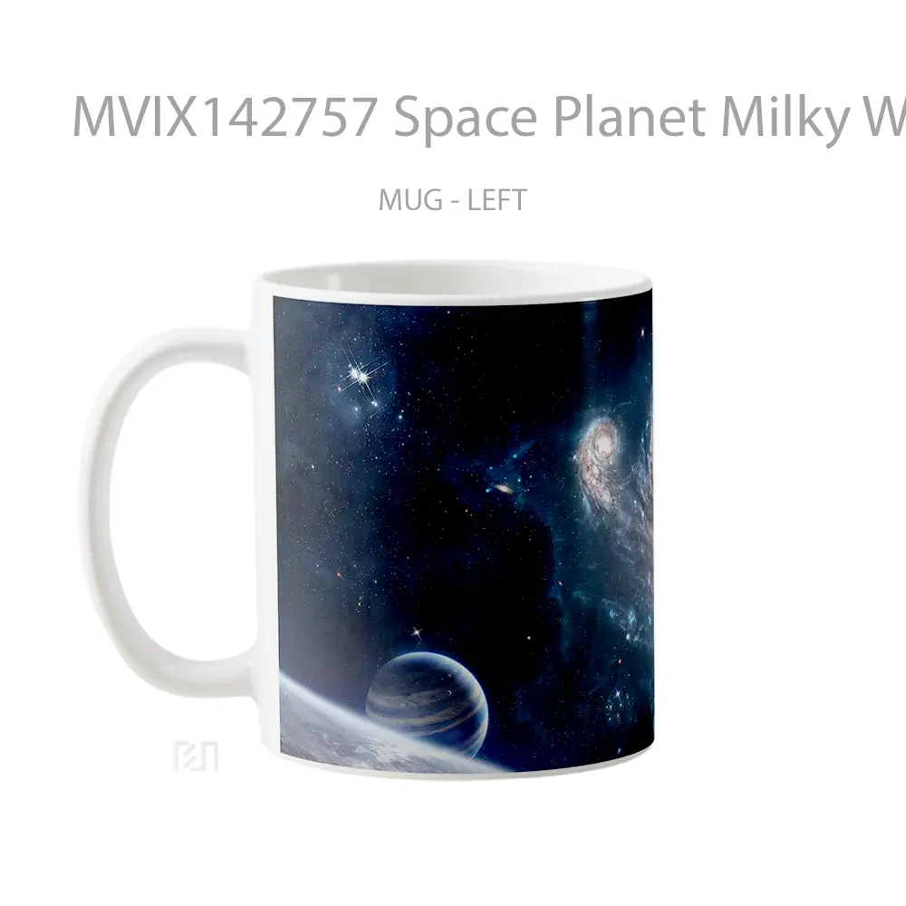 Mug Space Planet Milky Way Galax Gelas Keramik Unik - All-side / Desain