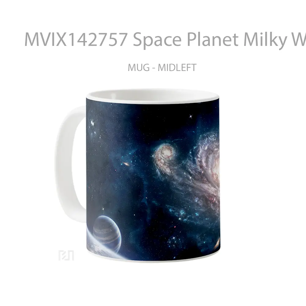 Mug Space Planet Milky Way Galax Gelas Keramik Unik - All-side / Desain