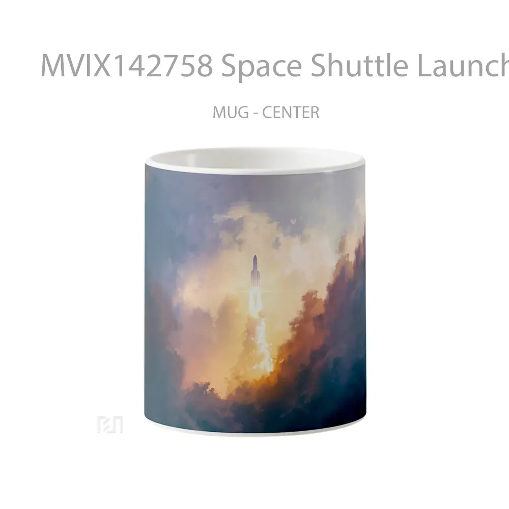 Mug Space Shuttle Launch Take Off Spaceship Gelas Keramik Unik