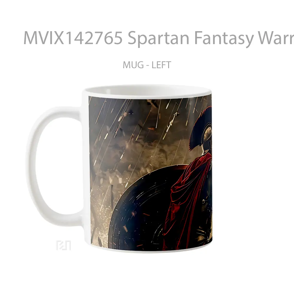 Mug Spartan Fantasy Warrior Gelas Keramik Unik - All-side / Desain