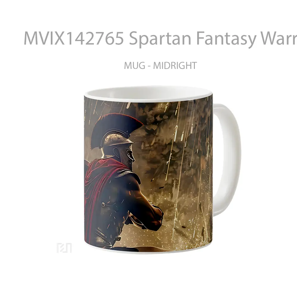 Mug Spartan Fantasy Warrior Gelas Keramik Unik - All-side / Desain