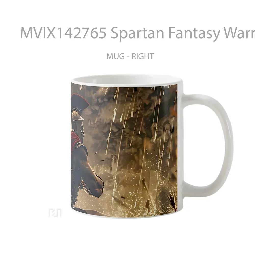 Mug Spartan Fantasy Warrior Gelas Keramik Unik - All-side / Desain