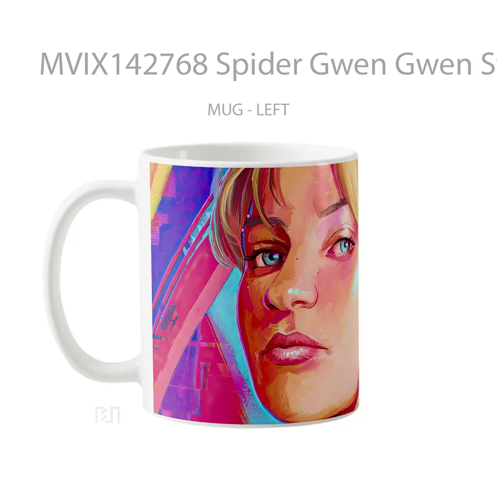 Mug Spider Gwen Gwen Stacy Spiderman Across The Spider Verse Art Gelas Keramik Unik - All-side / Desain