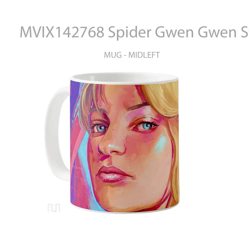 Mug Spider Gwen Gwen Stacy Spiderman Across The Spider Verse Art Gelas Keramik Unik - All-side / Desain