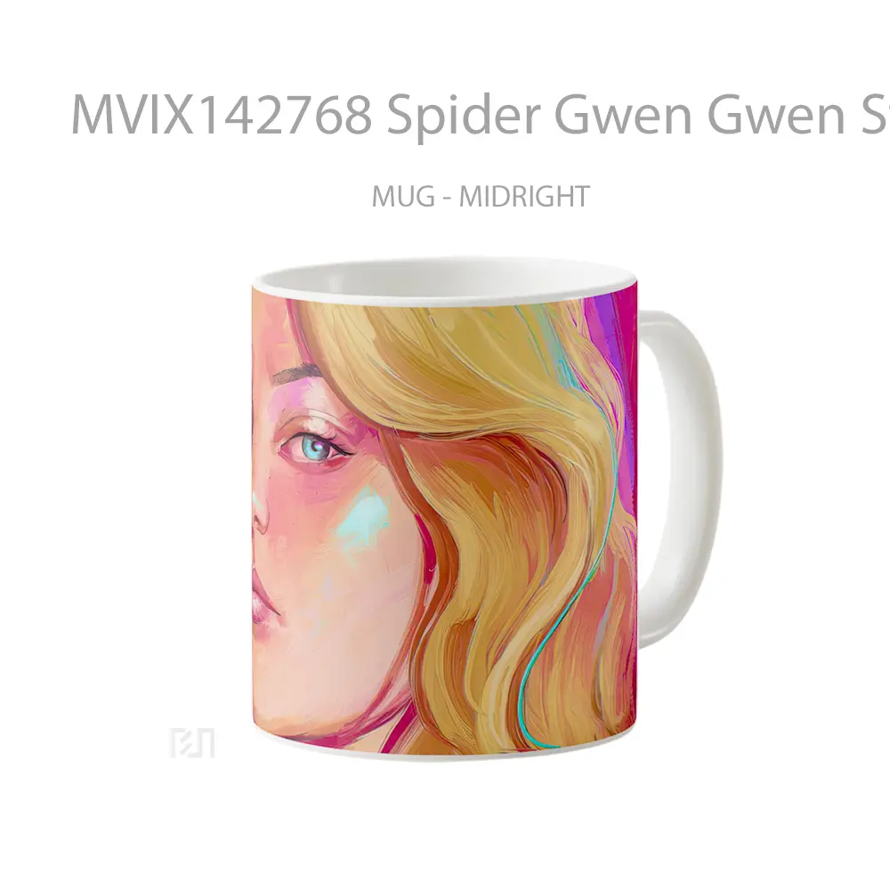Mug Spider Gwen Gwen Stacy Spiderman Across The Spider Verse Art Gelas Keramik Unik - All-side / Desain