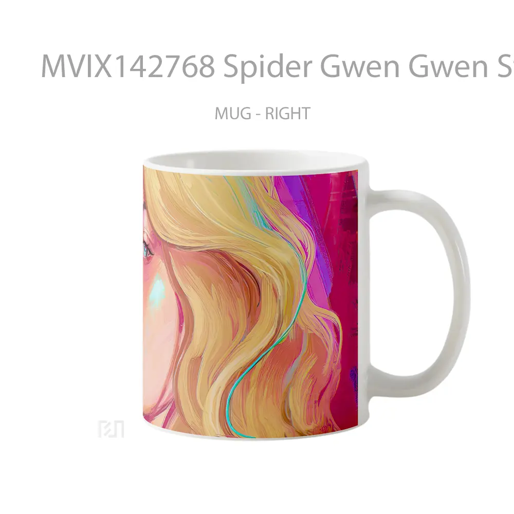 Mug Spider Gwen Gwen Stacy Spiderman Across The Spider Verse Art Gelas Keramik Unik - All-side / Desain