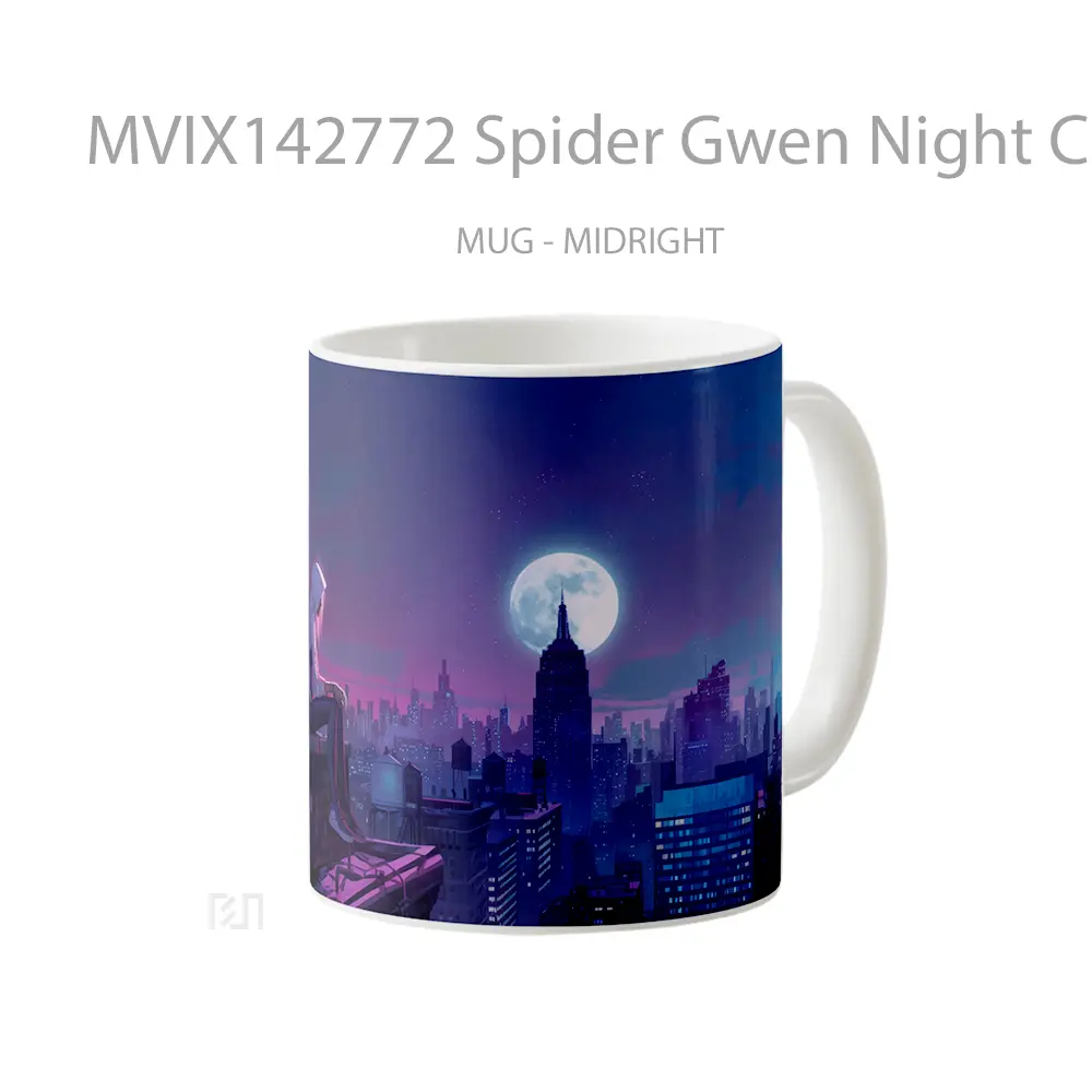 Mug Spider Gwen Night City Moon Gelas Keramik Unik - All-side / Desain