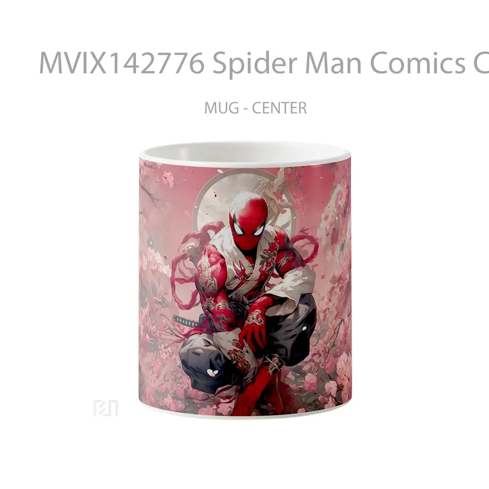 Mug Spider Man Comics Cherry Blossom Gelas Keramik Unik