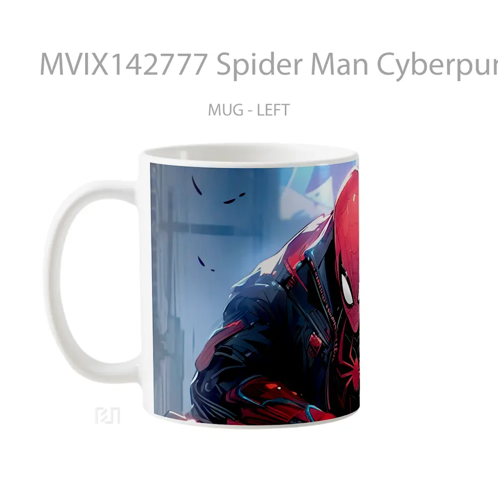 Mug Spider Man Cyberpunk Sci Fi Gelas Keramik Unik - All-side / Desain