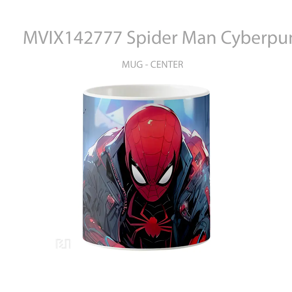 Mug Spider Man Cyberpunk Sci Fi Gelas Keramik Unik