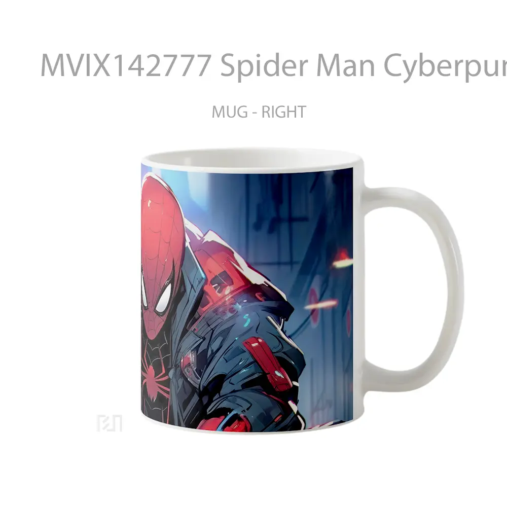 Mug Spider Man Cyberpunk Sci Fi Gelas Keramik Unik - All-side / Desain