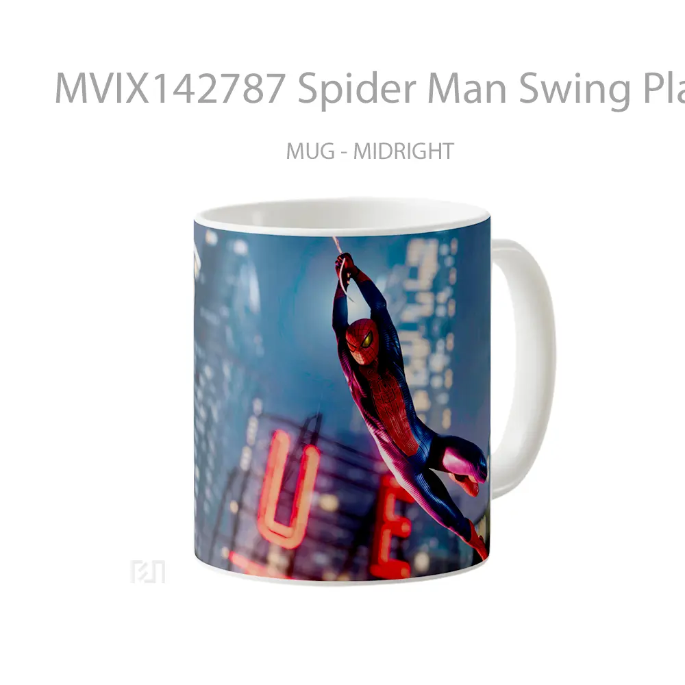 Mug Spider Man Swing Playstation Game Cangkir Gamer - All-side / Desain