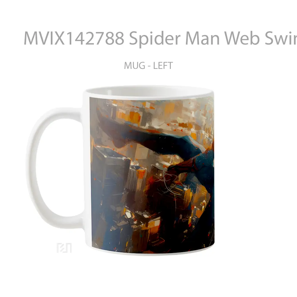 Mug Spider Man Web Swing Gelas Keramik Unik - All-side / Desain