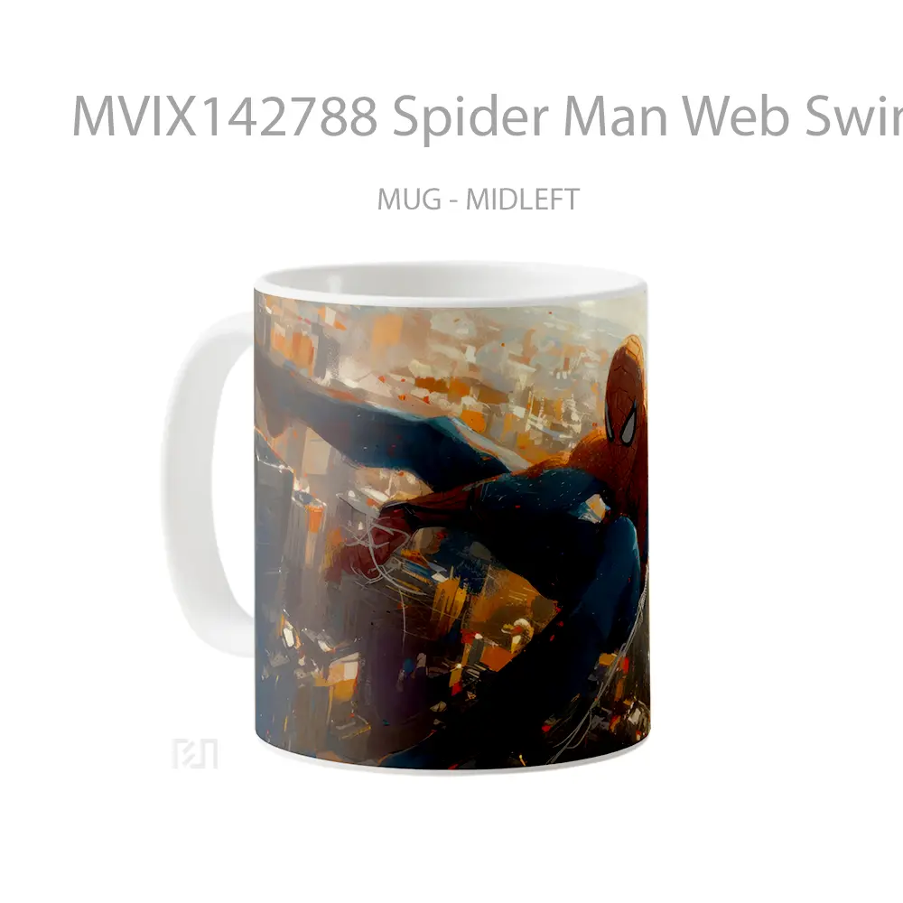 Mug Spider Man Web Swing Gelas Keramik Unik - All-side / Desain