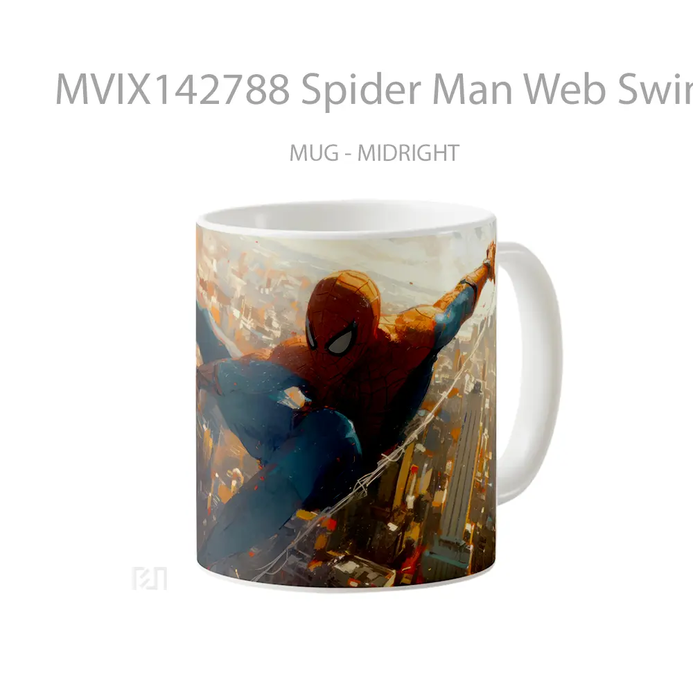Mug Spider Man Web Swing Gelas Keramik Unik - All-side / Desain