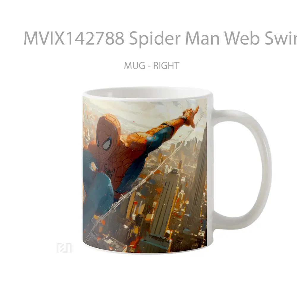 Mug Spider Man Web Swing Gelas Keramik Unik - All-side / Desain