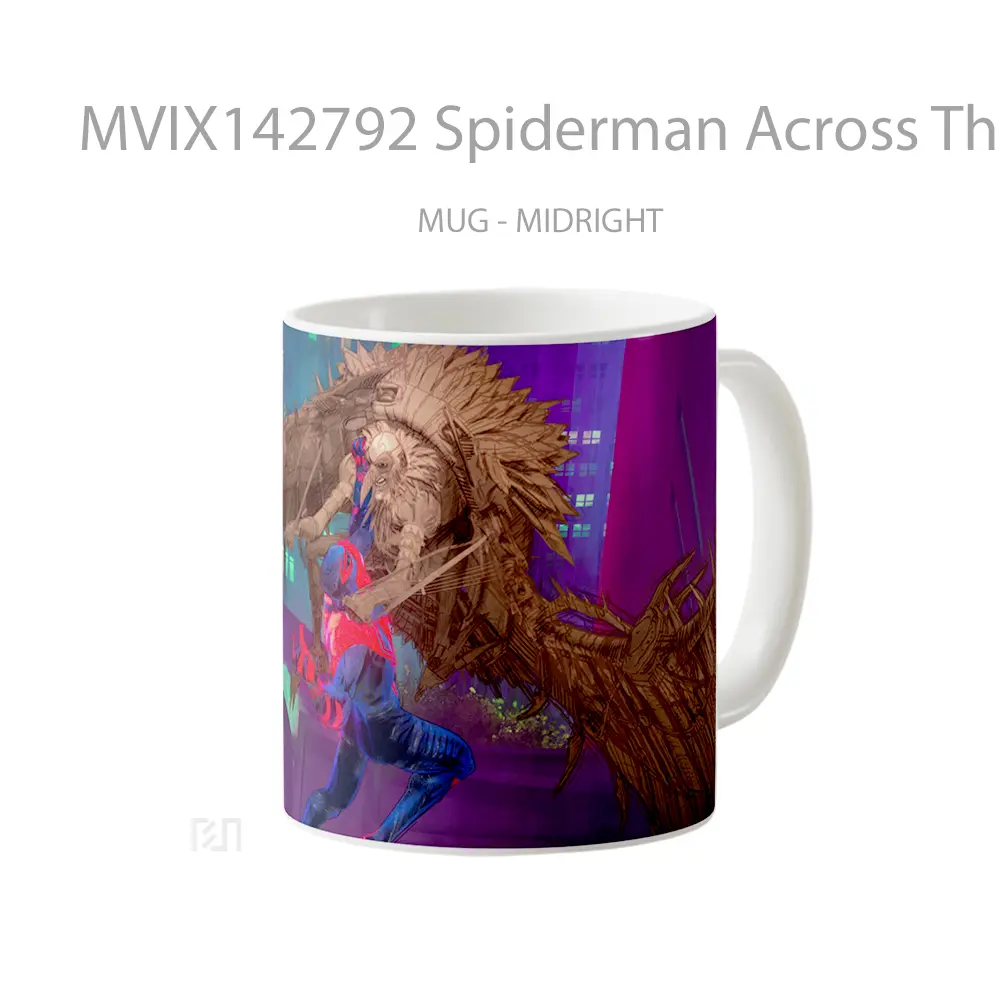 Mug Spiderman Across The Spider Verse Spider Man 2099 Vs Vulture Gelas Keramik Unik - All-side / Desain