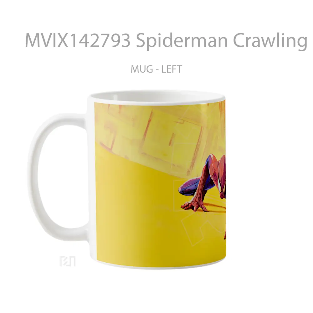 Mug Spiderman Crawling Gelas Keramik Unik - All-side / Desain