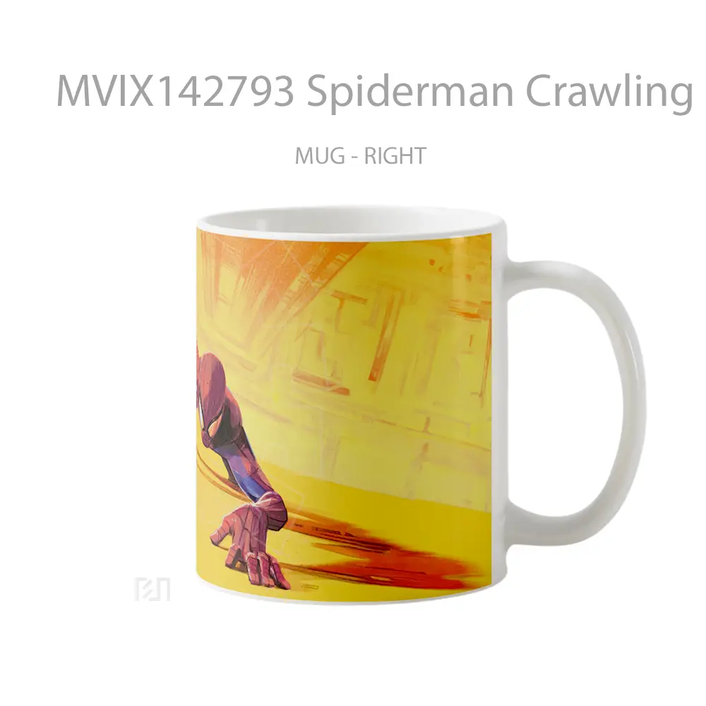 Mug Spiderman Crawling Gelas Keramik Unik - All-side / Desain