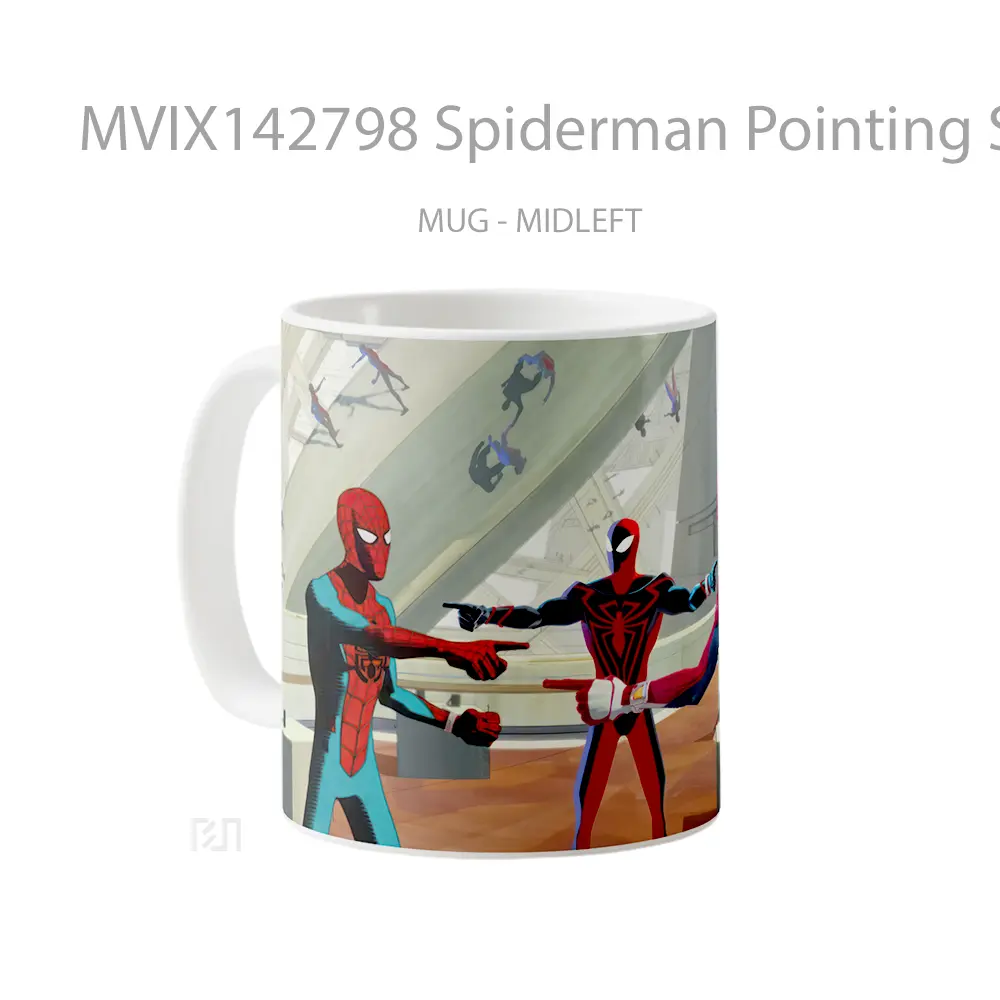 Mug Spiderman Pointing Spiderman Across The Spider Verse Gelas Keramik Unik - All-side / Desain