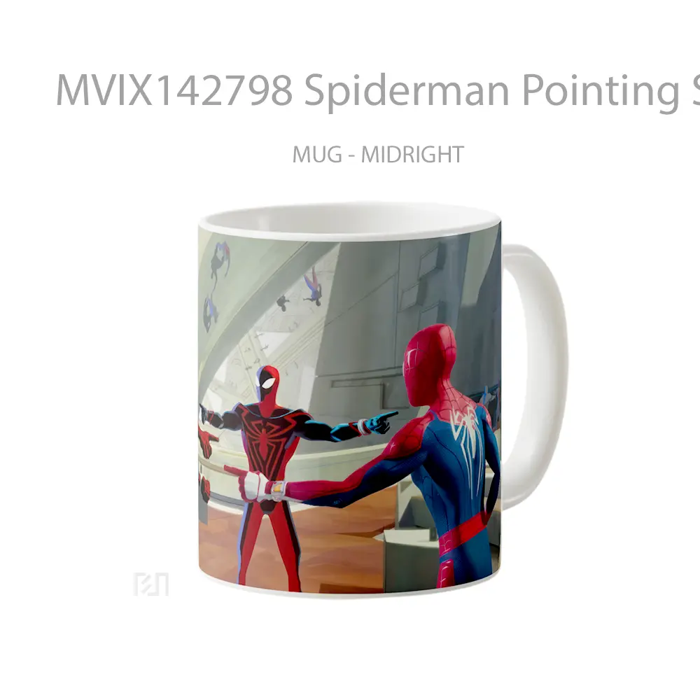 Mug Spiderman Pointing Spiderman Across The Spider Verse Gelas Keramik Unik - All-side / Desain