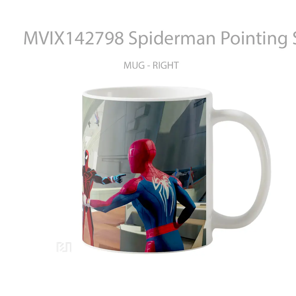Mug Spiderman Pointing Spiderman Across The Spider Verse Gelas Keramik Unik - All-side / Desain