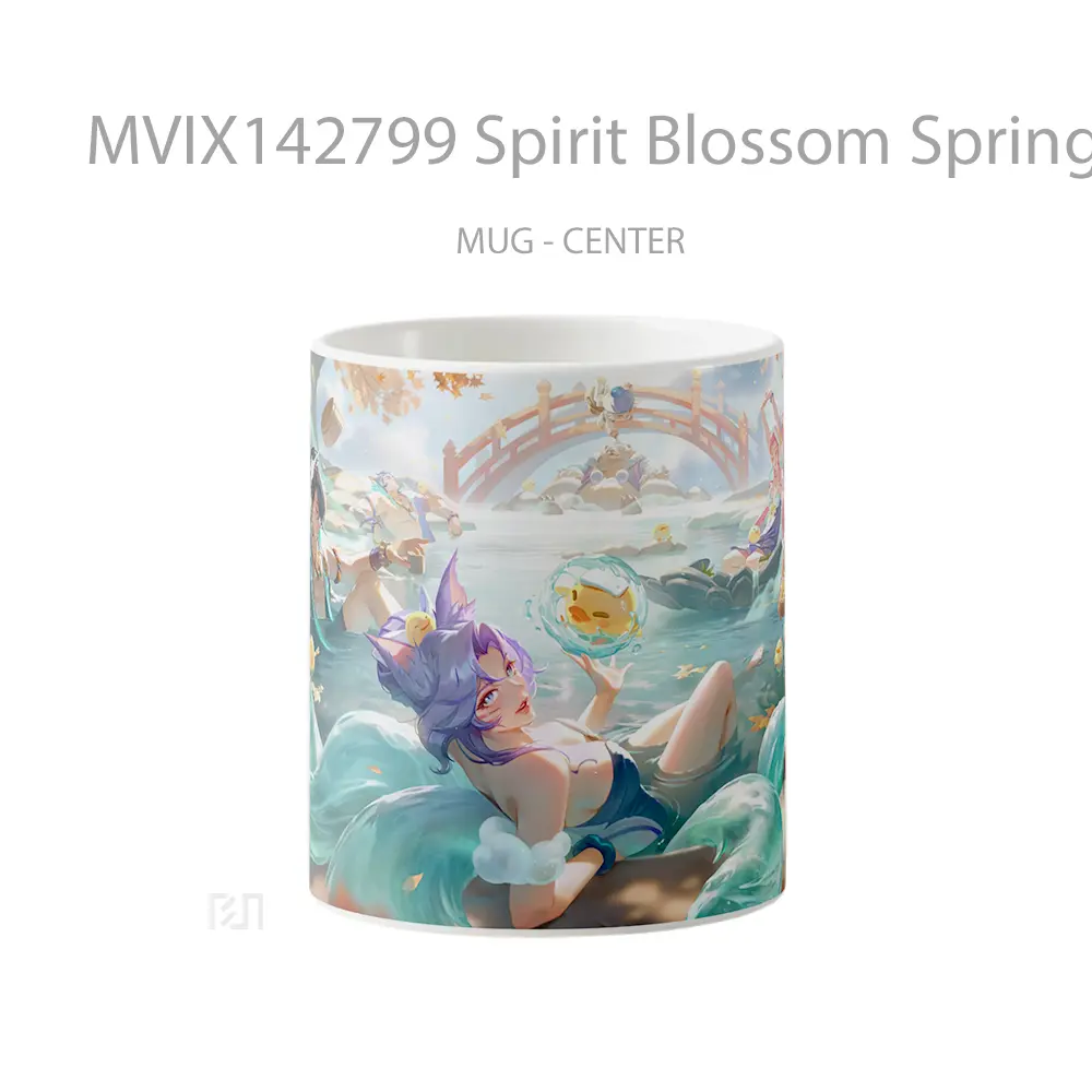 Mug Spirit Blossom Springs Ahri Yunara Aphelios So Gelas Keramik Unik