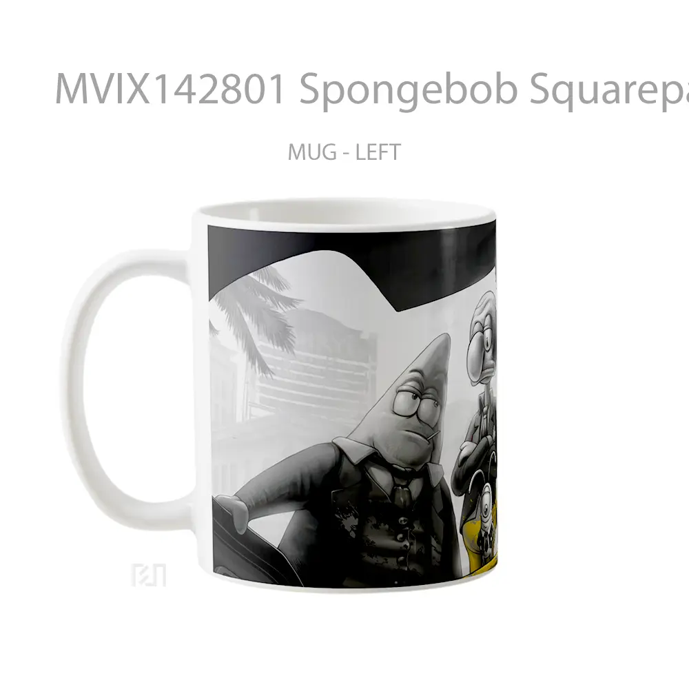 Mug Spongebob Squarepants Characters Gelas Keramik Unik - All-side / Desain