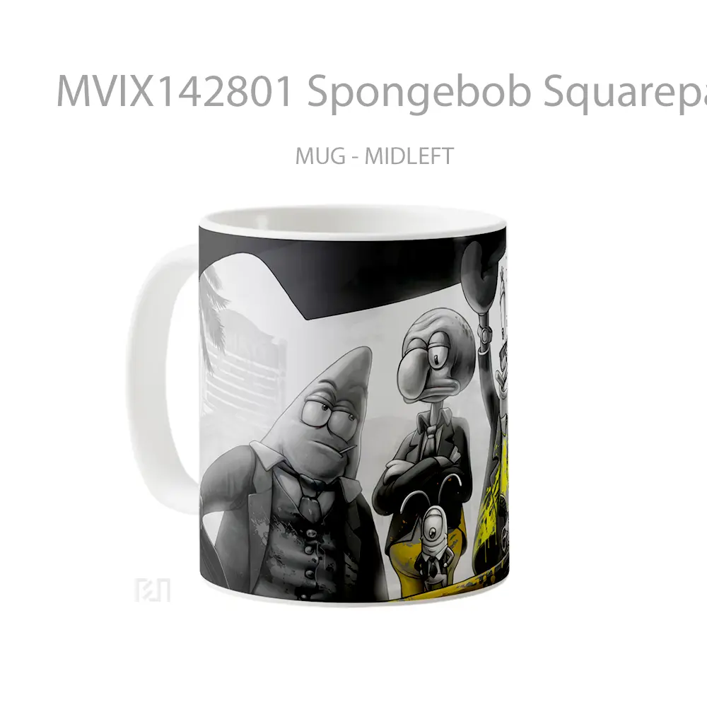 Mug Spongebob Squarepants Characters Gelas Keramik Unik - All-side / Desain