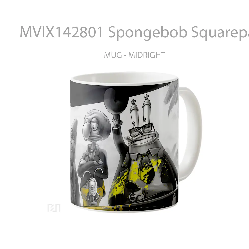 Mug Spongebob Squarepants Characters Gelas Keramik Unik - All-side / Desain