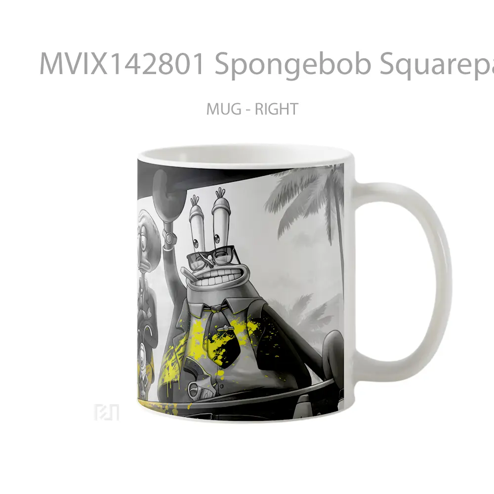 Mug Spongebob Squarepants Characters Gelas Keramik Unik - All-side / Desain