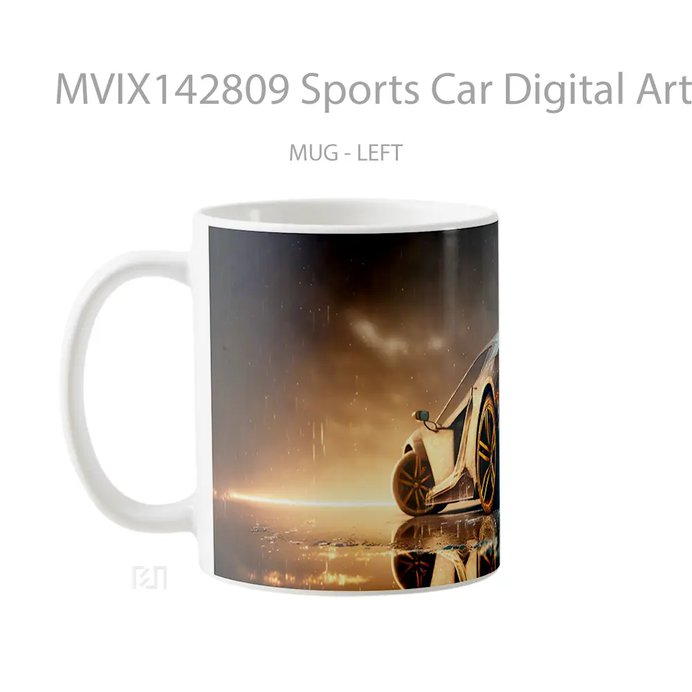 Mug Sports Car Digital Art Gelas Keramik Unik - All-side / Desain