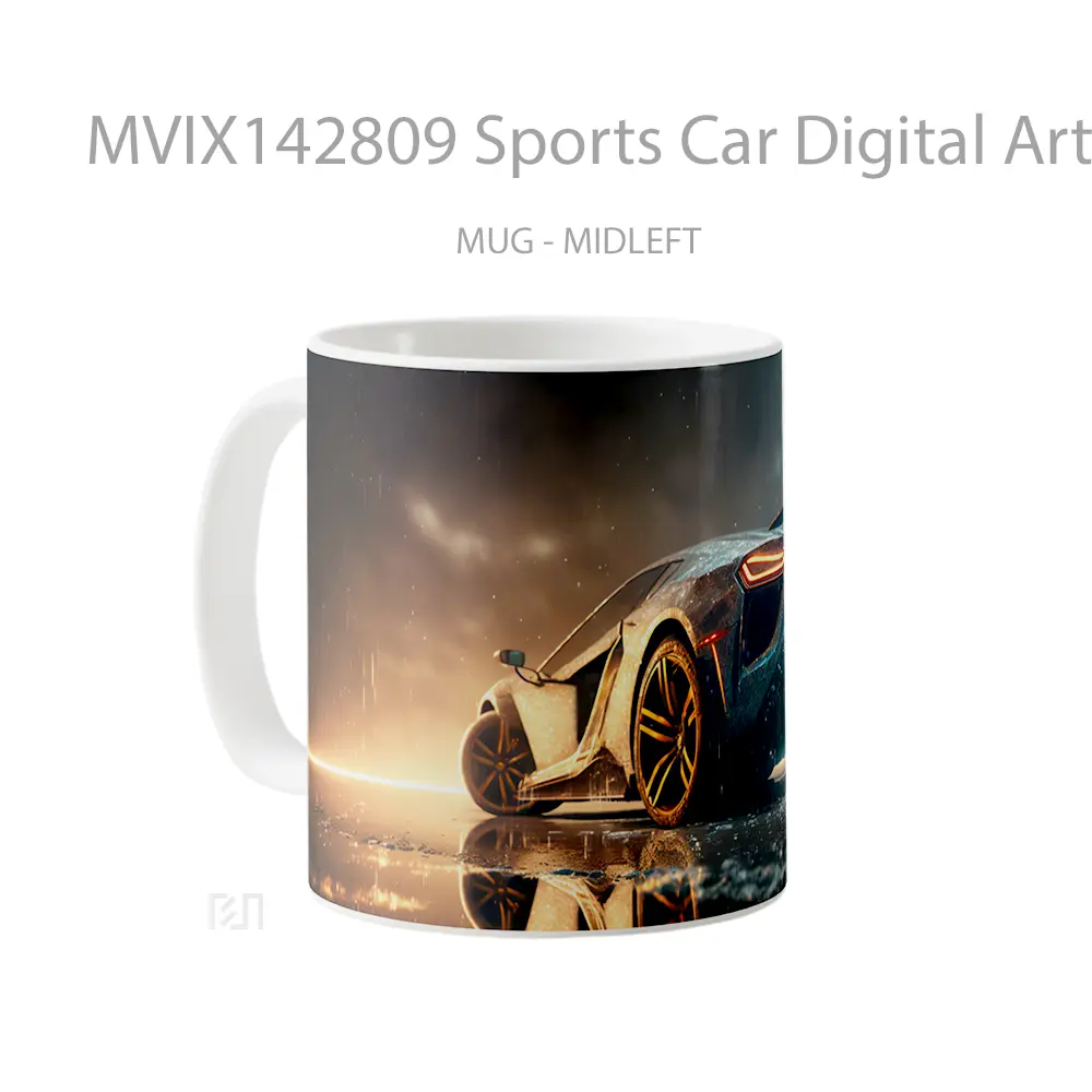 Mug Sports Car Digital Art Gelas Keramik Unik - All-side / Desain
