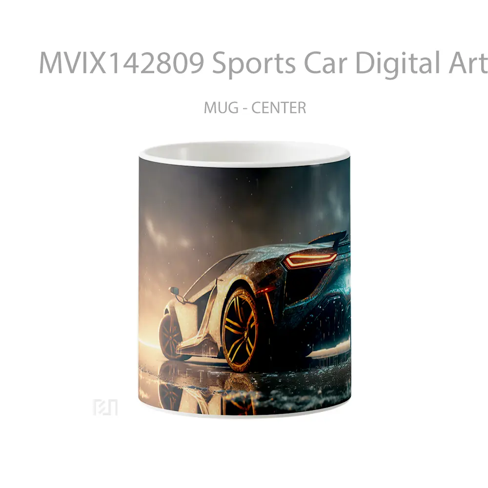 Mug Sports Car Digital Art Gelas Keramik Unik