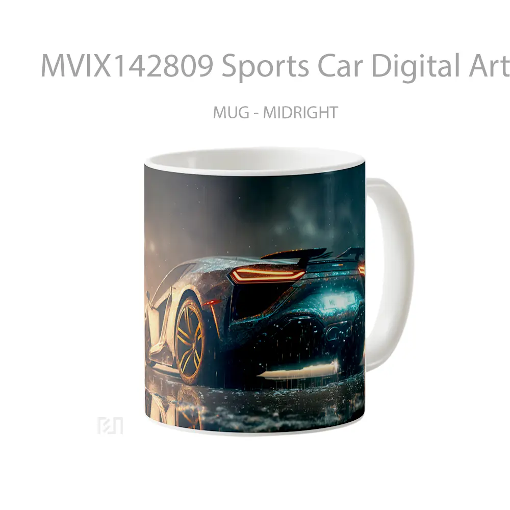 Mug Sports Car Digital Art Gelas Keramik Unik - All-side / Desain