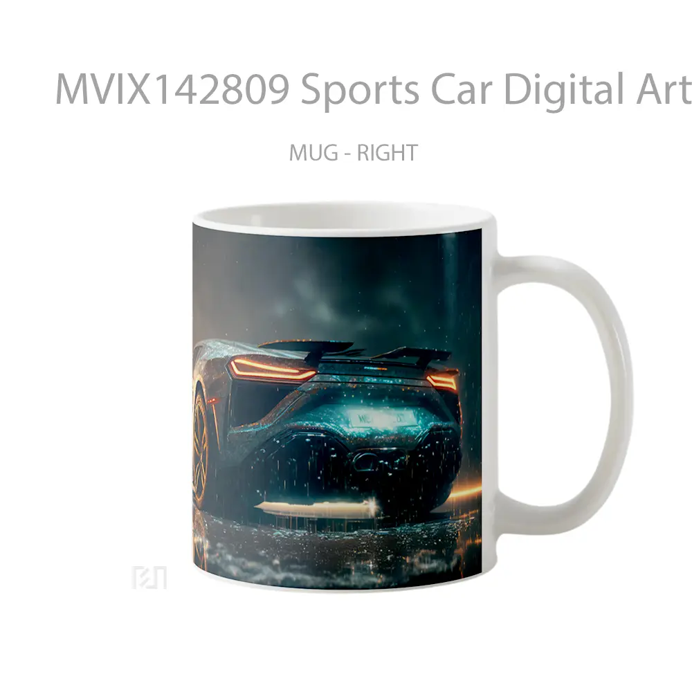 Mug Sports Car Digital Art Gelas Keramik Unik - All-side / Desain